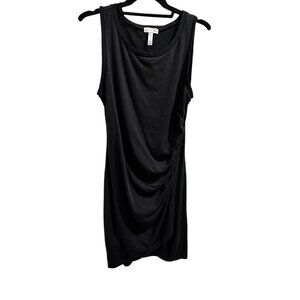 🍒 2/$20 🍒 Black Medium Tank Dress with Ruched Side, Knee Length